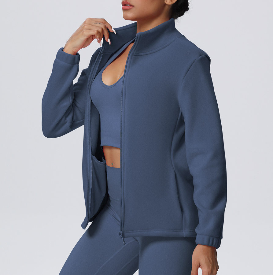 TCOMCX001 Nylon Fleece Yoga Zip Coat