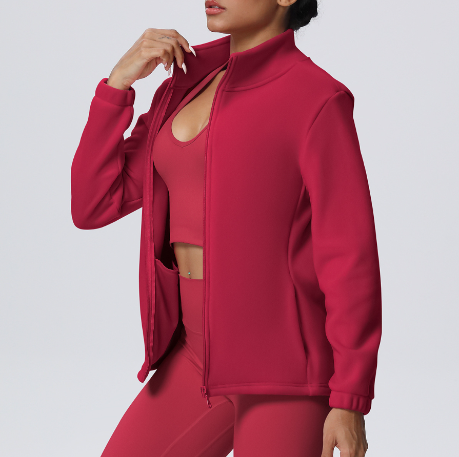 TCOMCX001 Nylon Fleece Yoga Zip Coat