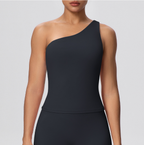TCOMBX002 One Shoulder Asymmetrical Women's Yoga Sports Tank Top