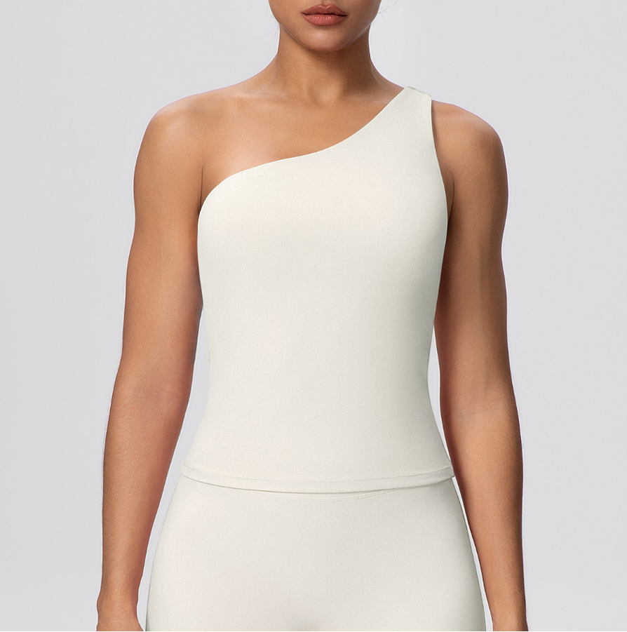 TCOMBX002 One Shoulder Asymmetrical Women Yoga Sports Tank Top