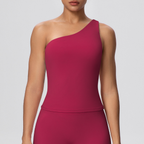TCOMBX002 One Shoulder Asymmetrical Women's Yoga Sports Tank Top