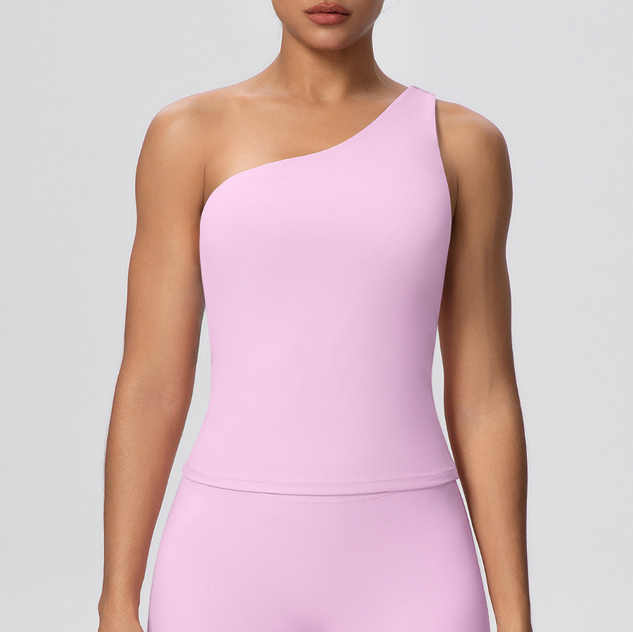 TCOMBX002 One Shoulder Asymmetrical Women Yoga Sports Tank Top