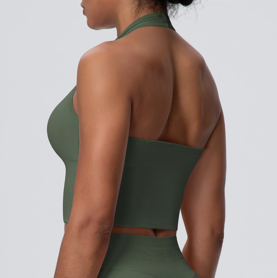 TCOMBX004 Seamless Halter Neck Women Yoga Sports Tank Top