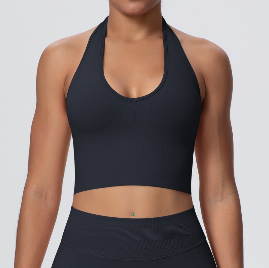 TCOMBX004 Seamless Halter Neck Women Yoga Sports Tank Top