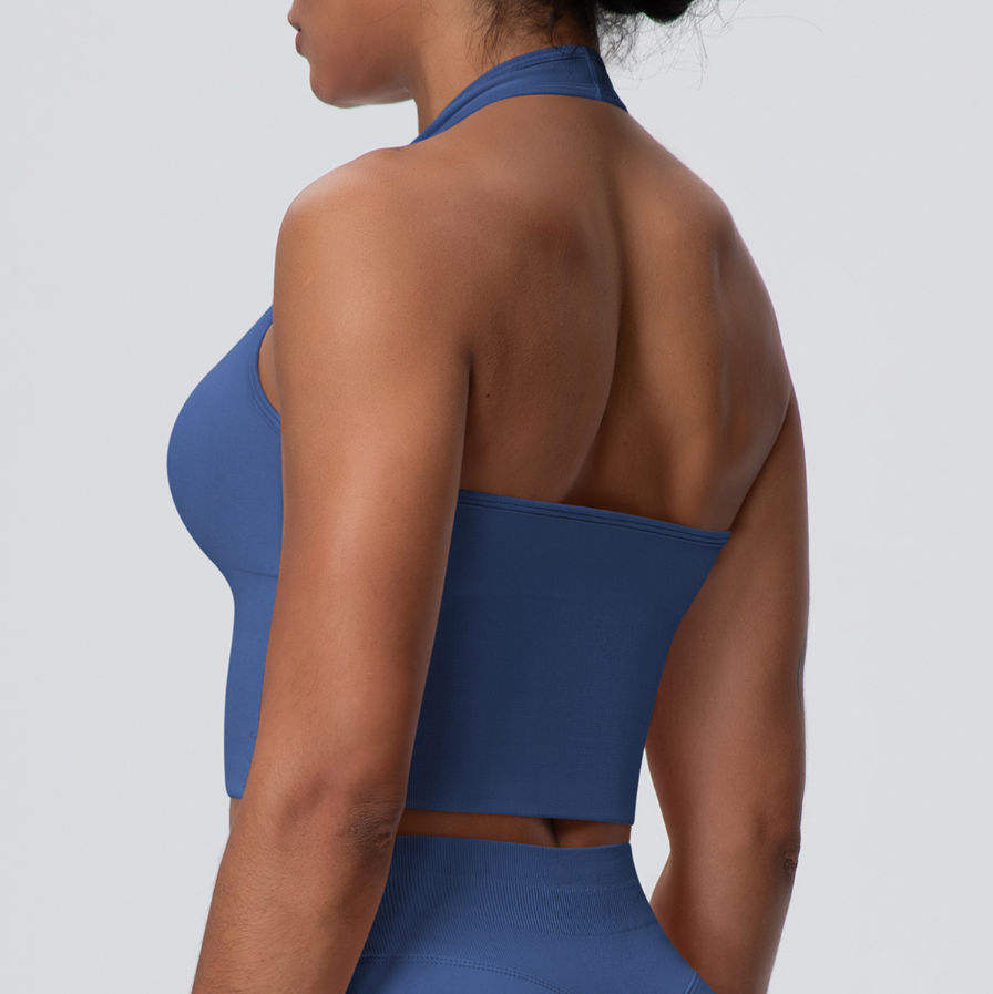 TCOMBX004 Seamless Halter Neck Women Yoga Sports Tank Top