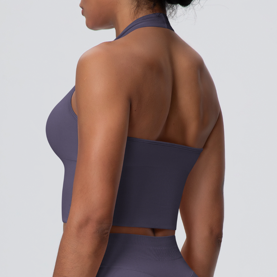 TCOMBX004 Seamless Halter Neck Women Yoga Sports Tank Top