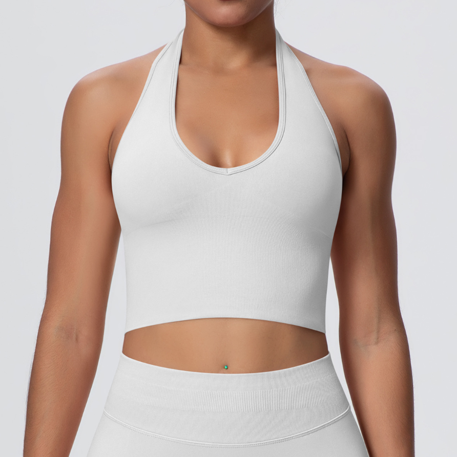 TCOMBX004 Seamless Halter Neck Women Yoga Sports Tank Top
