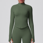 TCOMCX002 Zip Up Stand Collar Women's Yoga Sports Jacket