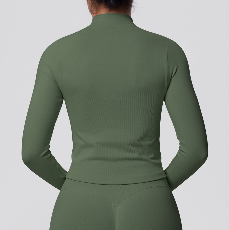 TCOMCX002 Zip Up Stand Collar Women Yoga Sports Jacket