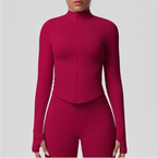 TCOMCX002 Zip Up Stand Collar Women's Yoga Sports Jacket