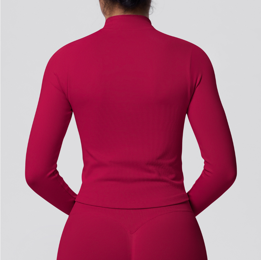 TCOMCX002 Zip Up Stand Collar Women Yoga Sports Jacket