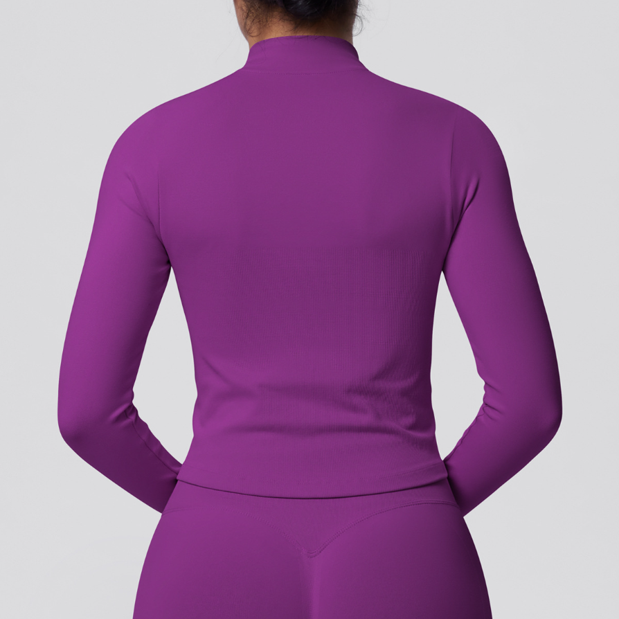 TCOMCX002 Zip Up Stand Collar Women Yoga Sports Jacket