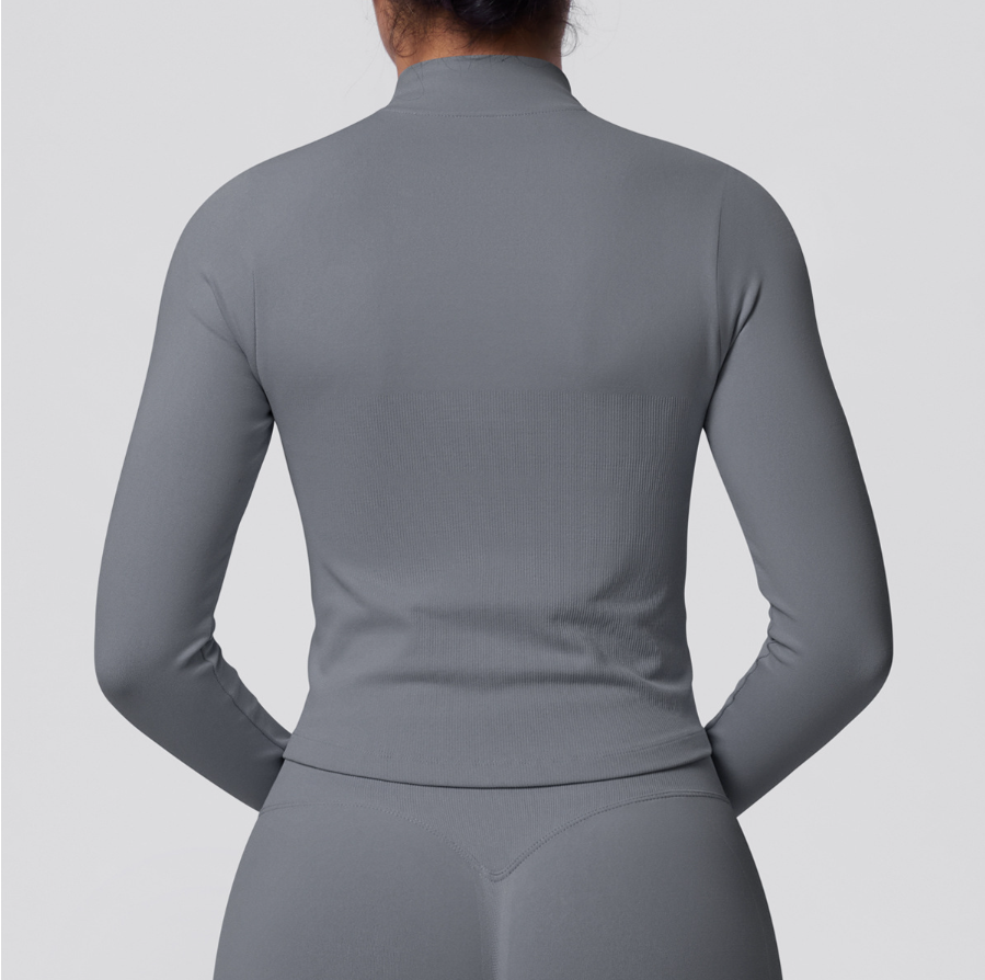 TCOMCX002 Zip Up Stand Collar Women Yoga Sports Jacket