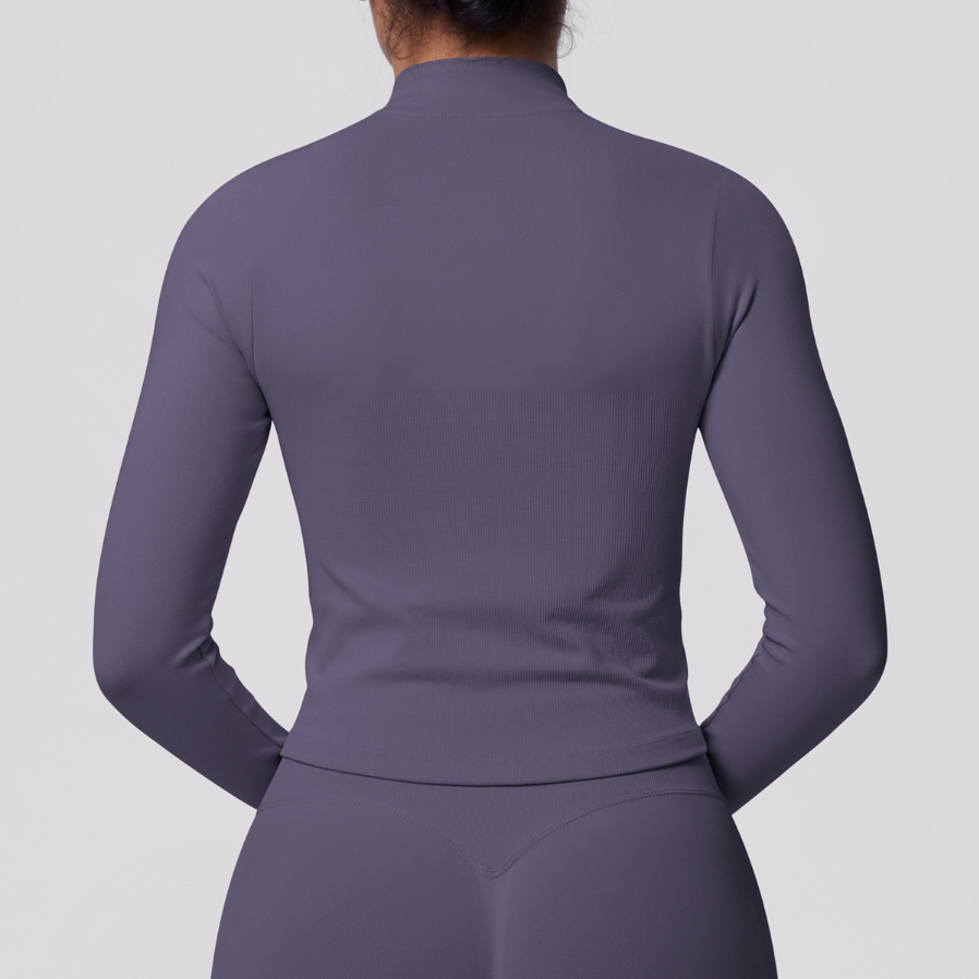 TCOMCX002 Zip Up Stand Collar Women Yoga Sports Jacket