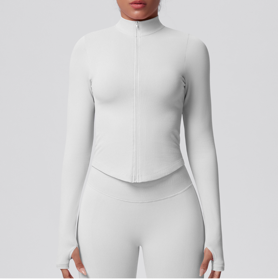 TCOMCX002 Zip Up Stand Collar Women Yoga Sports Jacket
