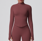 TCOMCX002 Zip Up Stand Collar Women's Yoga Sports Jacket