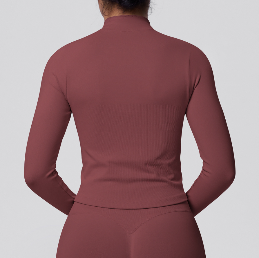 TCOMCX002 Zip Up Stand Collar Women Yoga Sports Jacket