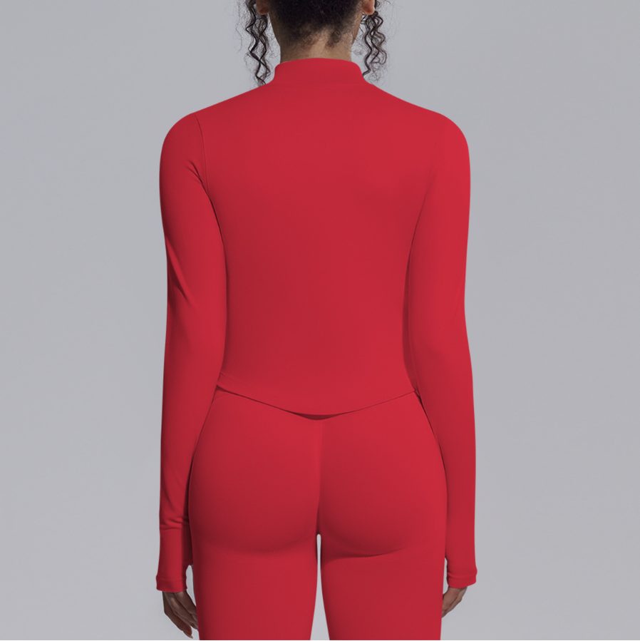 TCOMCX002 Zip Up Stand Collar Women Yoga Sports Jacket