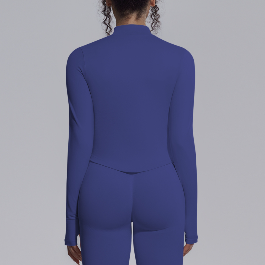 TCOMCX002 Zip Up Stand Collar Women Yoga Sports Jacket