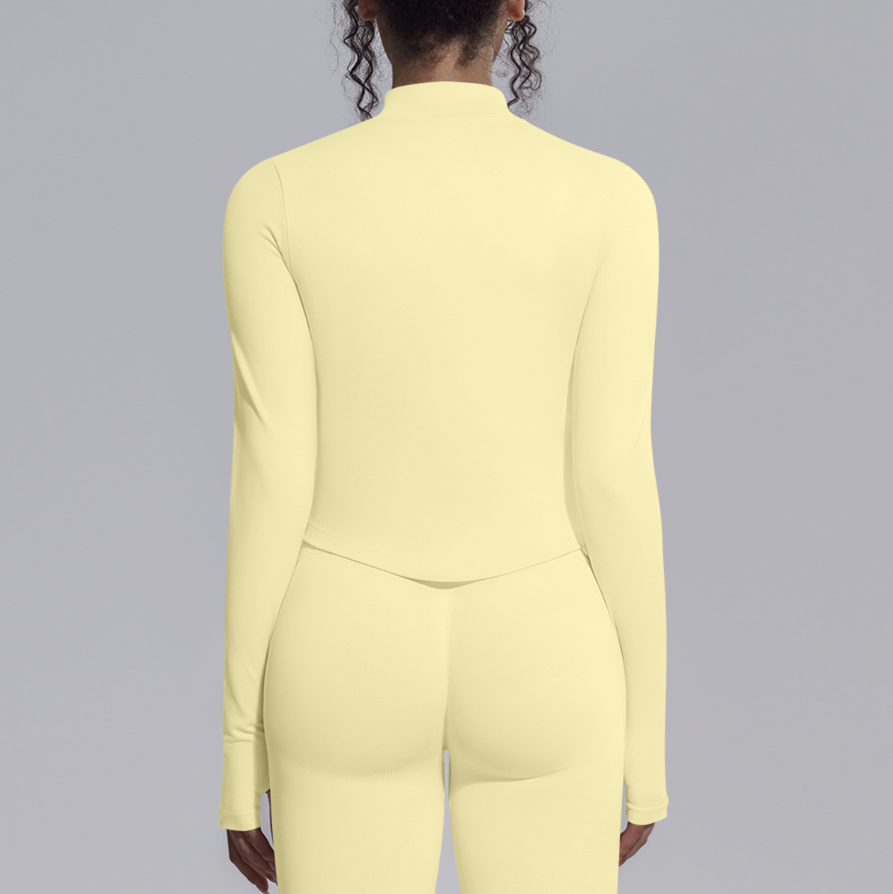 TCOMCX002 Zip Up Stand Collar Women Yoga Sports Jacket