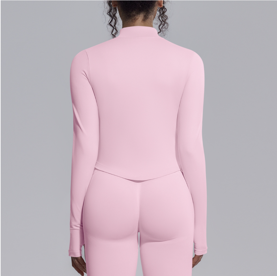TCOMCX002 Zip Up Stand Collar Women Yoga Sports Jacket