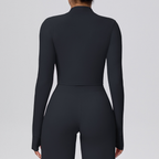 TCOMCX003 Brushed Zip Up Cropped Women's Yoga Sports Jacket