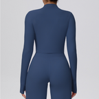 TCOMCX003 Brushed Zip Up Cropped Women's Yoga Sports Jacket