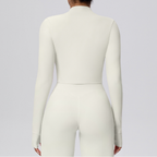 TCOMCX003 Brushed Zip Up Cropped Women's Yoga Sports Jacket