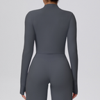 TCOMCX003 Brushed Zip Up Cropped Women's Yoga Sports Jacket