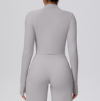 TCOMCX003 Brushed Zip Up Cropped Women's Yoga Sports Jacket