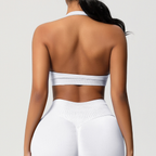 TCOMBX005 Top deportivo de yoga sin costuras con cuello halter para mujer