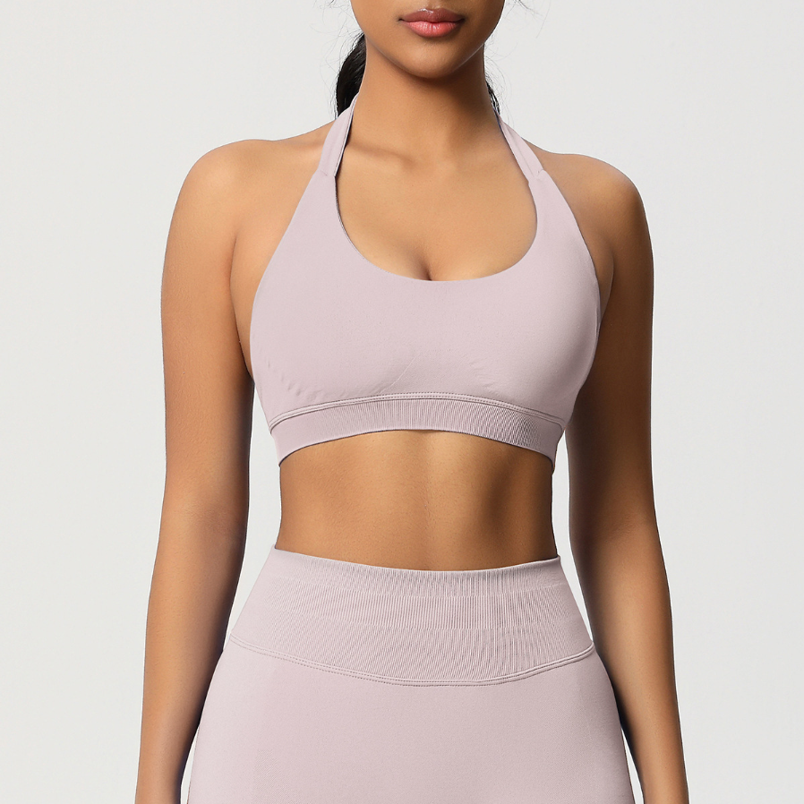 TCOMBX005 Seamless Halter Neck Women Yoga Sports Tank Top