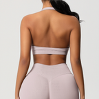 TCOMBX005 Top deportivo de yoga sin costuras con cuello halter para mujer