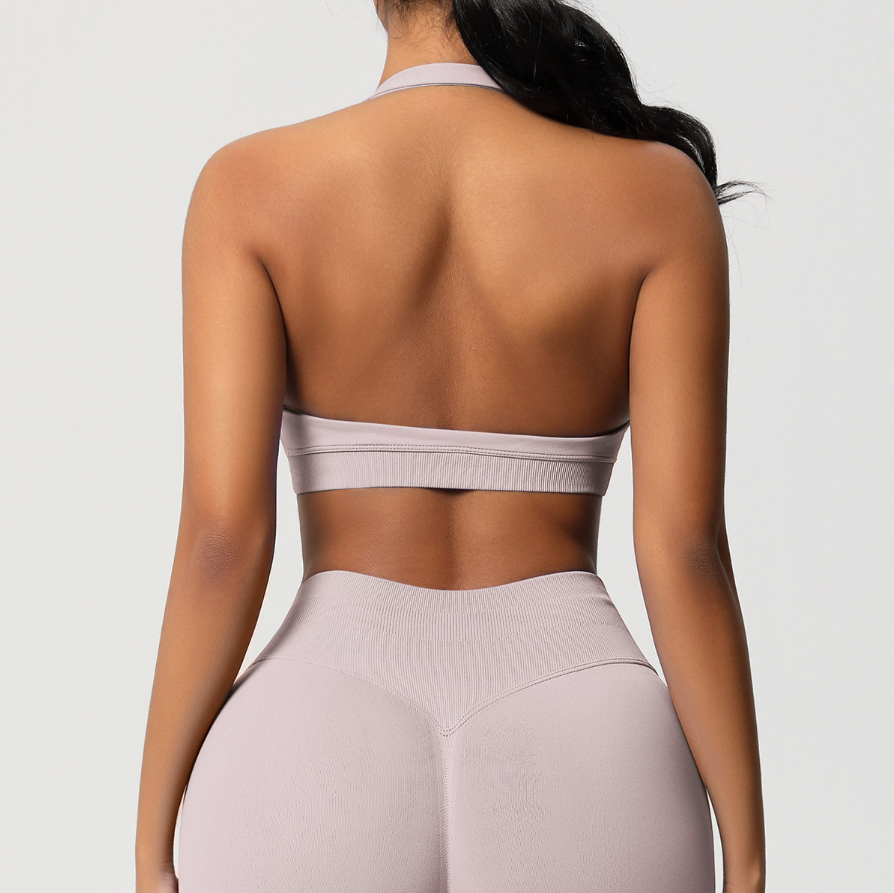 TCOMBX005 Seamless Halter Neck Women Yoga Sports Tank Top