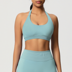 TCOMBX005 Top deportivo de yoga sin costuras con cuello halter para mujer