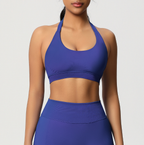 TCOMBX005 Top deportivo de yoga sin costuras con cuello halter para mujer