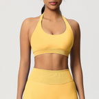 TCOMBX005 Top deportivo de yoga sin costuras con cuello halter para mujer