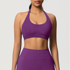 TCOMBX005 Top deportivo de yoga sin costuras con cuello halter para mujer