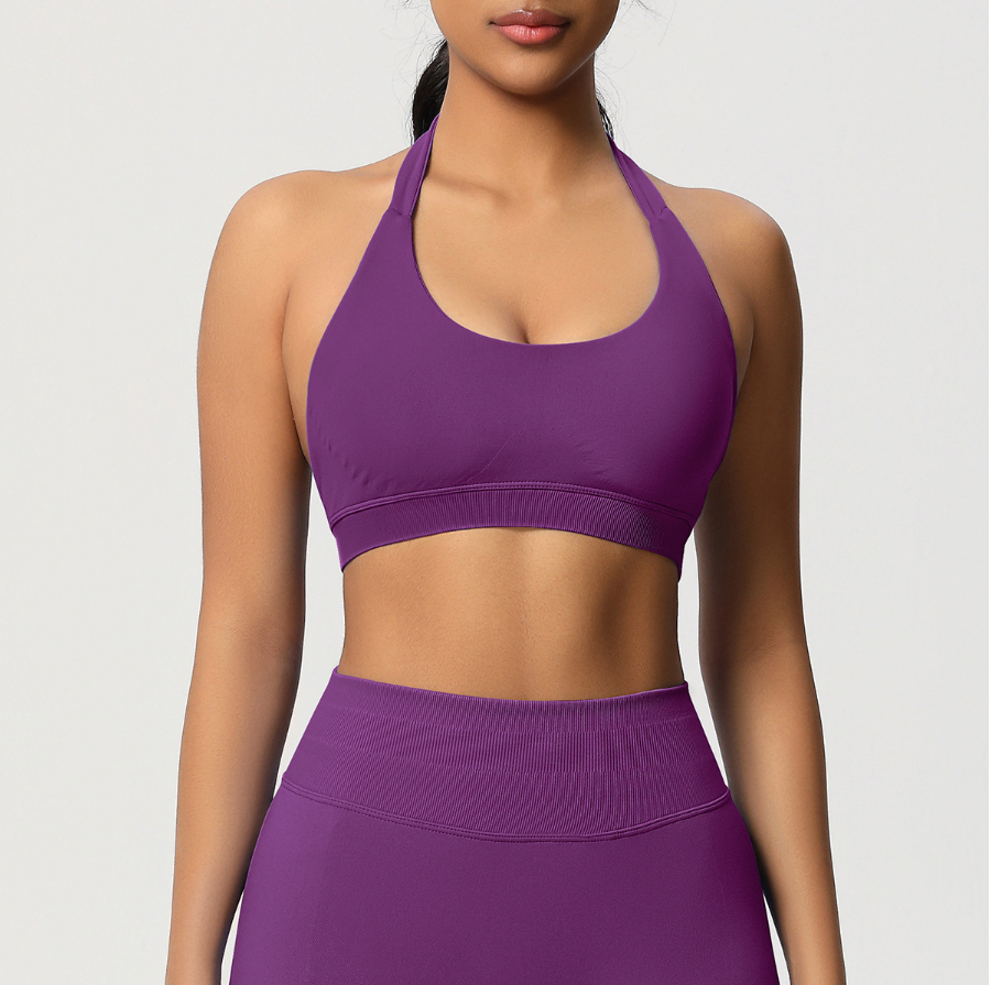 TCOMBX005 Seamless Halter Neck Women Yoga Sports Tank Top