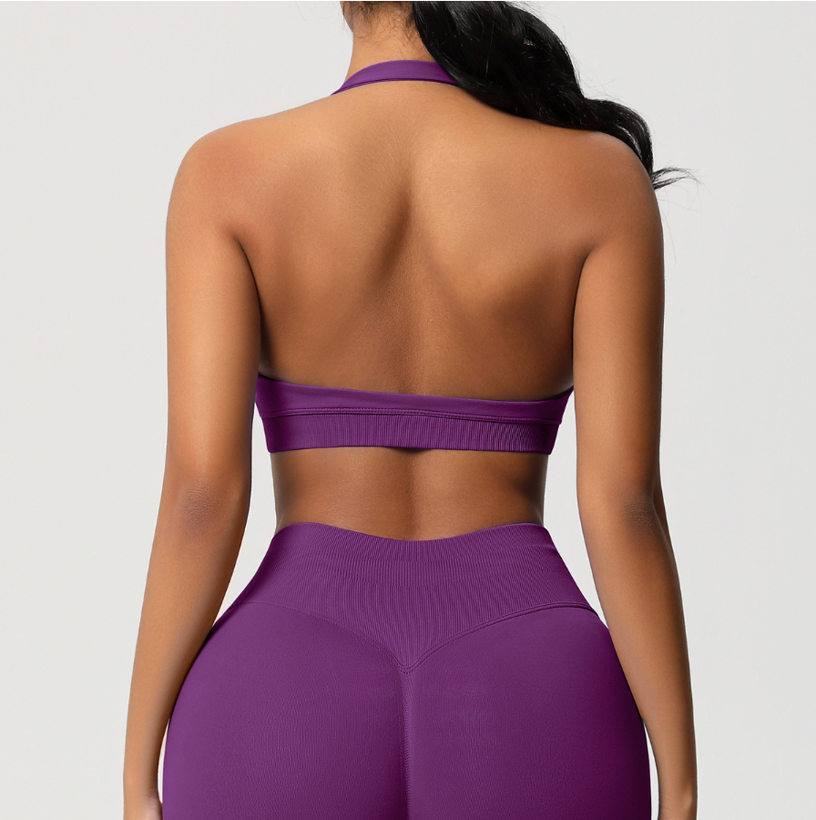 TCOMBX005 Seamless Halter Neck Women Yoga Sports Tank Top