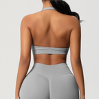 TCOMBX005 Top deportivo de yoga sin costuras con cuello halter para mujer