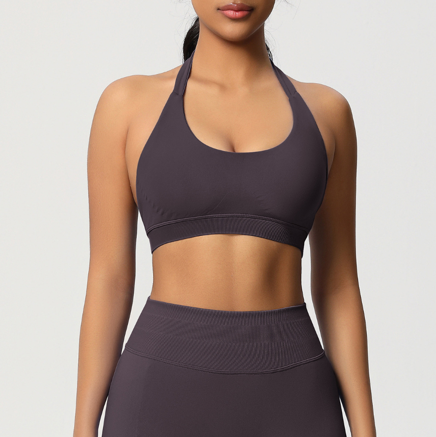 TCOMBX005 Seamless Halter Neck Women Yoga Sports Tank Top