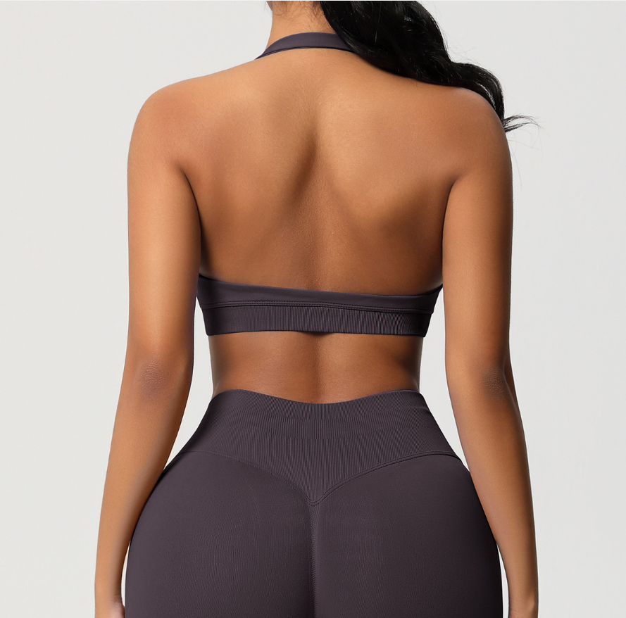TCOMBX005 Seamless Halter Neck Women Yoga Sports Tank Top