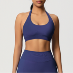 TCOMBX005 Top deportivo de yoga sin costuras con cuello halter para mujer