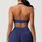 TCOMBX005 Top deportivo de yoga sin costuras con cuello halter para mujer