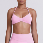 TCOMWX001 Seamless Halter Ruched Women's Sports Bra