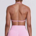 TCOMWX001 Seamless Halter Ruched Women's Sports Bra