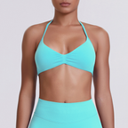 TCOMWX001 Seamless Halter Ruched Women's Sports Bra