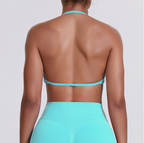 TCOMWX001 Seamless Halter Ruched Women's Sports Bra