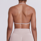 TCOMWX001 Seamless Halter Ruched Women's Sports Bra